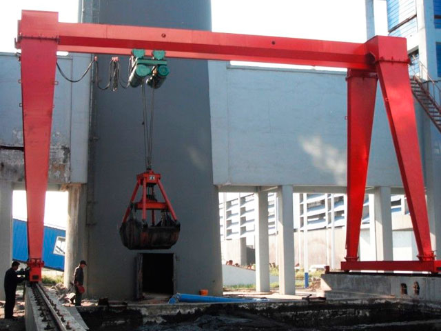 mhz型電動(dòng)葫蘆抓斗門(mén)式起重機(jī)